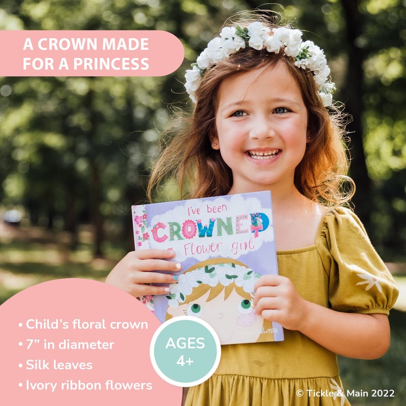 Tickle & Main Flower Girl Gift Set  Flower Girl Proposal  Book with Floral Crown Headband Headpiece in Adorable Gift Box - Image 4